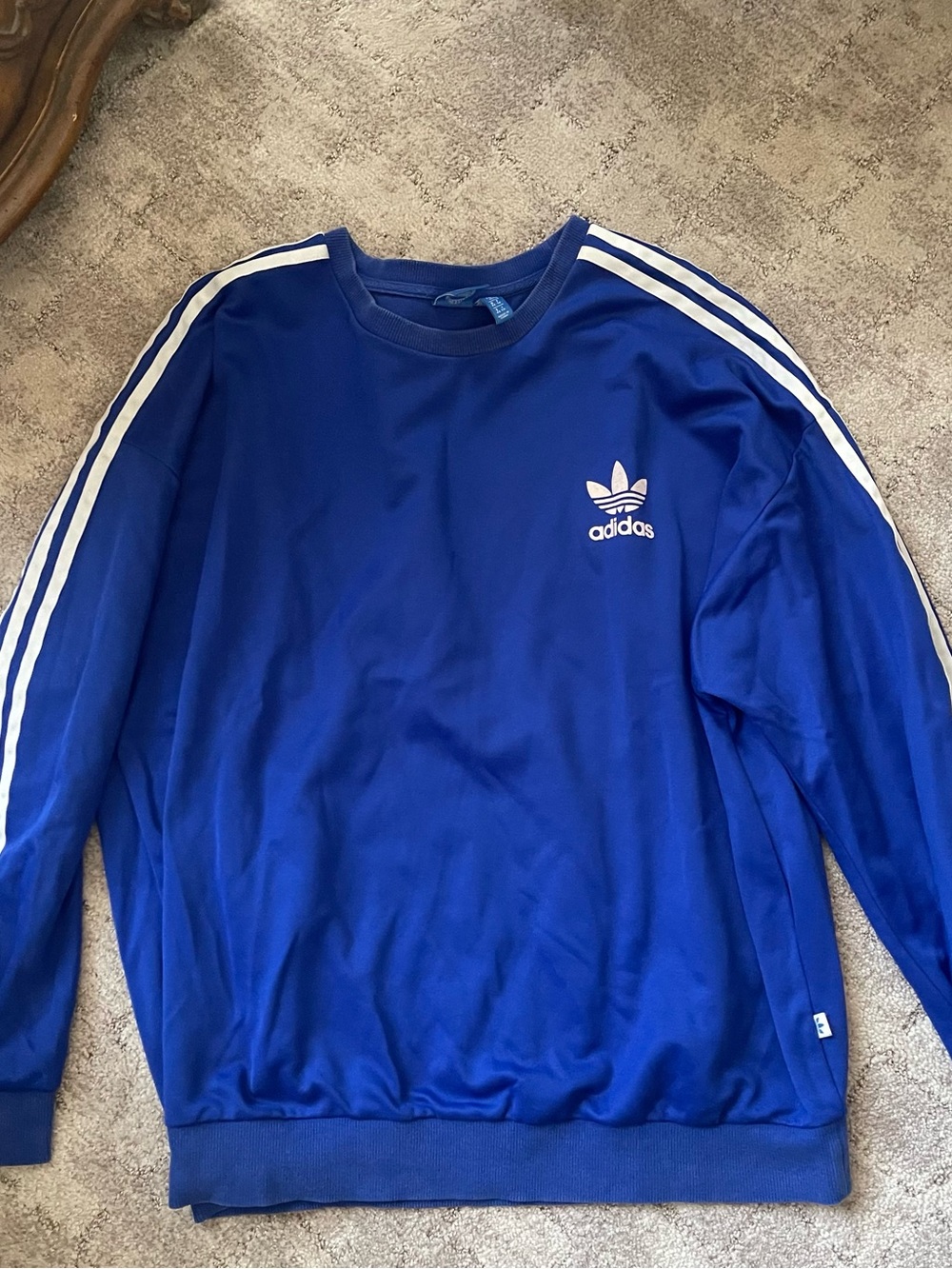 adidas Royal Blue Crewneck Sweatshirt with Logo Tag